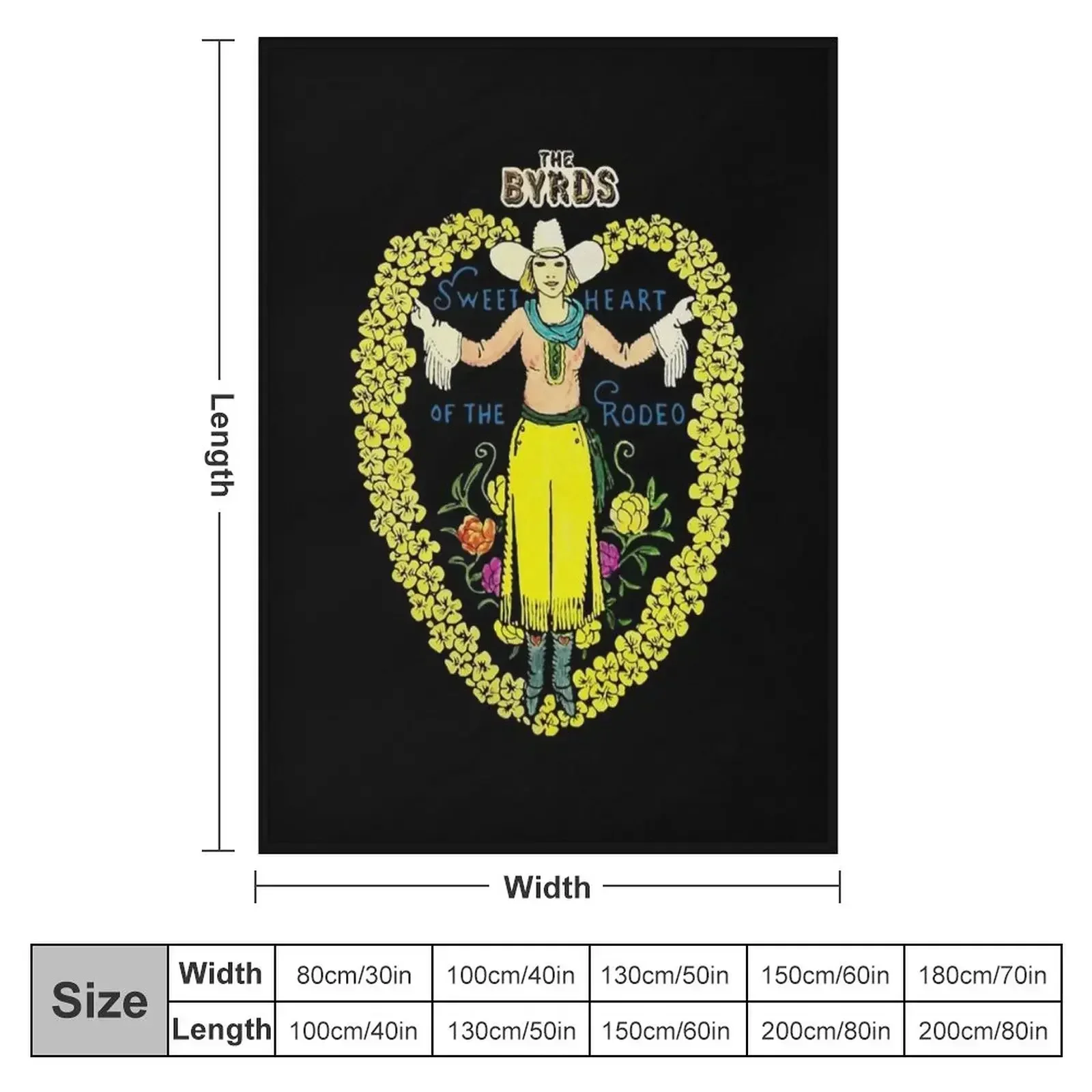 The Byrds Sweet Heart of the Rodeo Throw Blanket couch cozy soft plush fuzzy picnic outdoor blanket