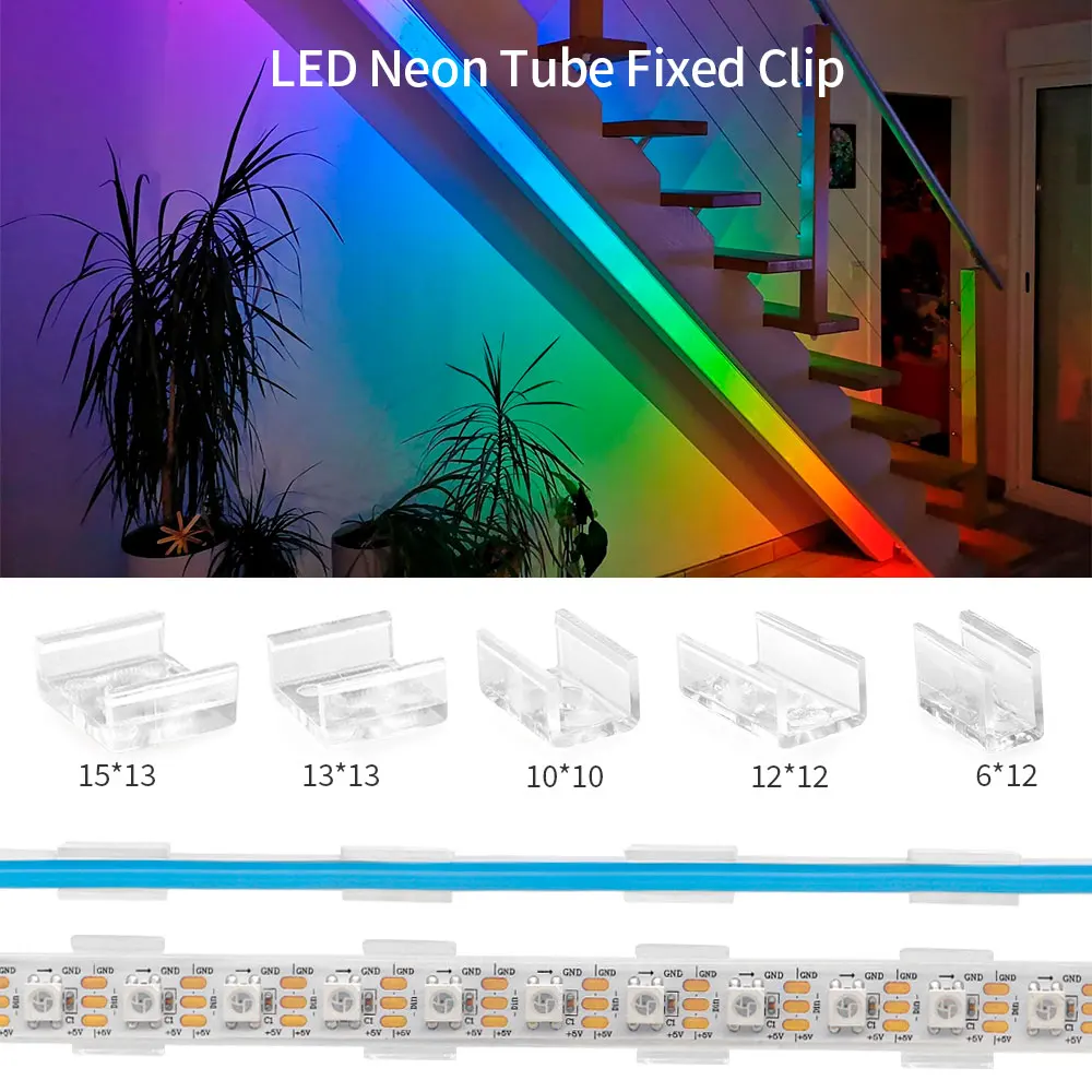 Fixing Clips Brackets For 12V 2835 5050 Cob Flexible Neon LED Strip WS2812B RGB LED Light Tape Fxing Holder Fixed Accessories