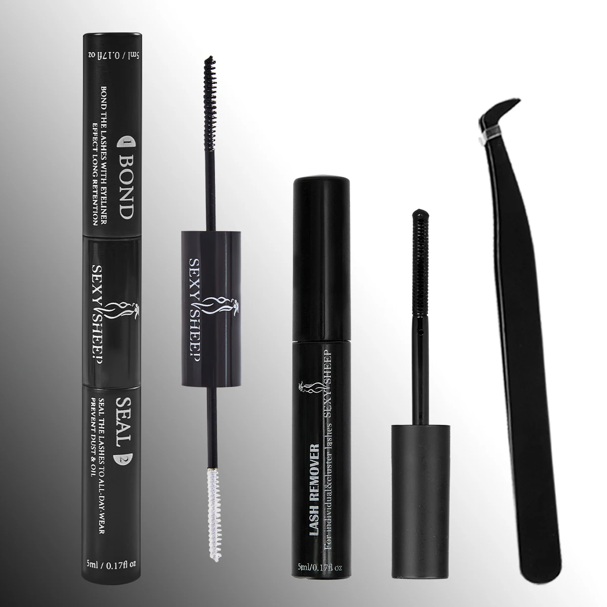 SEXYSHEEP Wimpernbindung und Versiegelung, 10 ml, individueller Wimpernkleber und Versiegelung, superstarker Halt, Wimpernverlängerung und Wimpernwerkzeug-Set