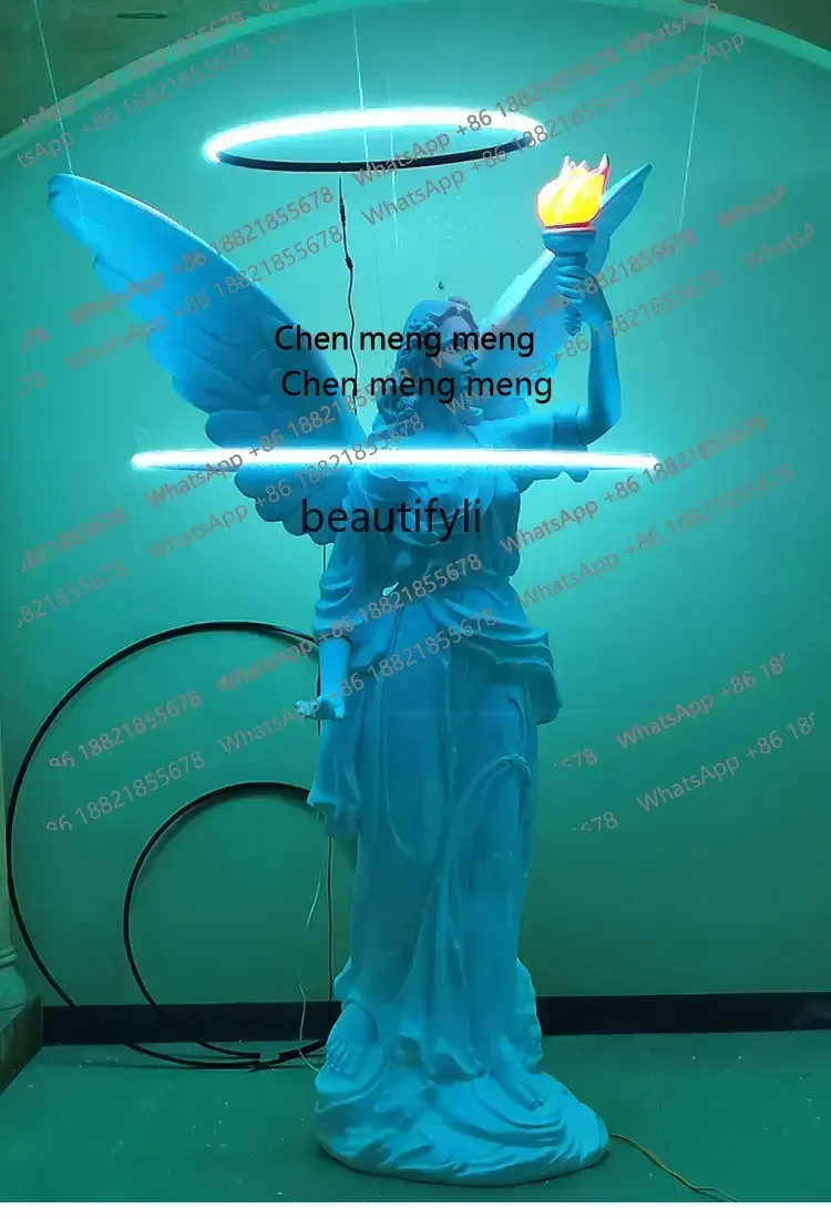 Sculpture Craft Decoration Floor Bright ngel Luminous Bar Lobby Night Show GRP (Glass Reinforced Plastic) rtwork decoratio  AB