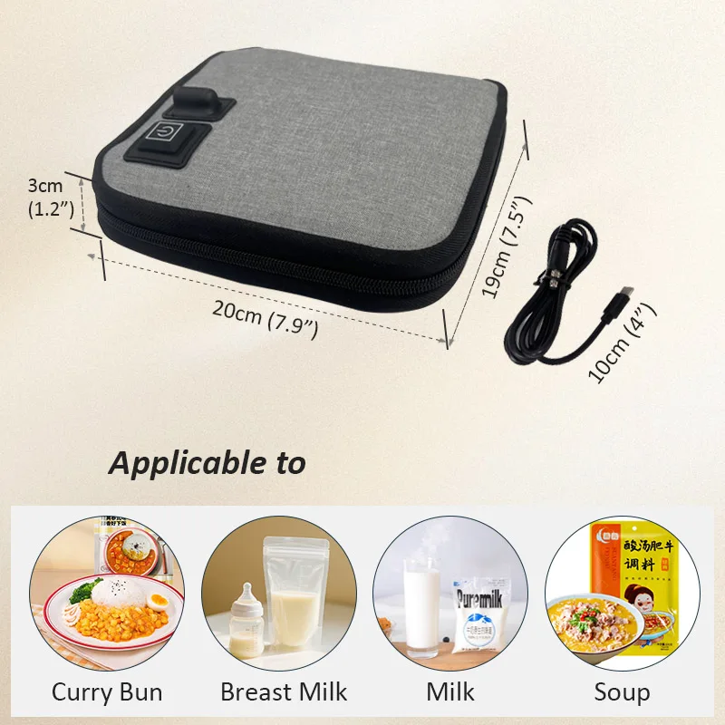 Reusable Electric Lunch Box with Digital Control for Home Car Outdoor Camp Household Use Food Warmer Bag