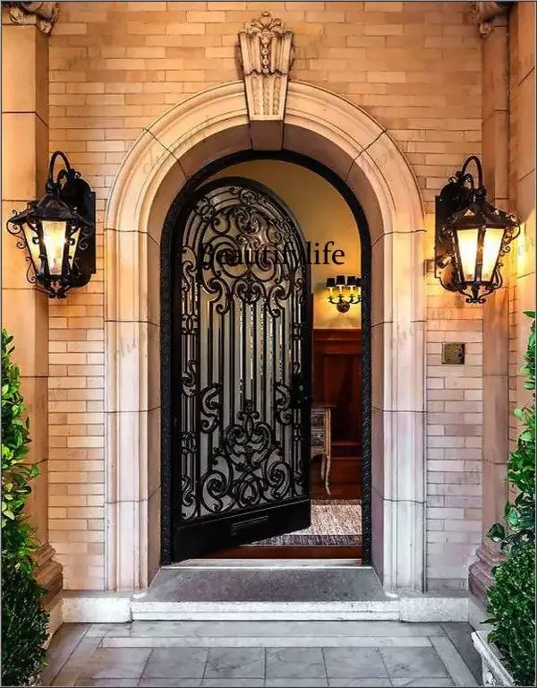 Y136  Customization Factory Wholesale Wrought Iron Doors Mexico Iron Door Pakistan Latest Design Iron Door