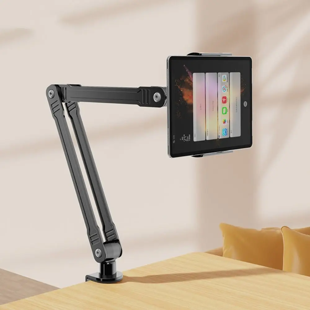 Multi functional Adjustable Foldable Tablet Holder Sturdy Long Arm Tablet Stand Alloy Desktop Tablet Stand Office