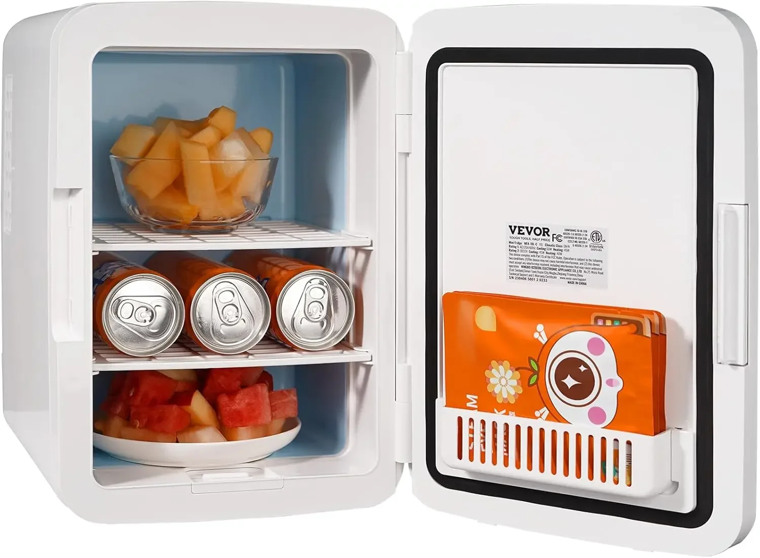 Refrigerador de lujo para el cuidado de la piel de 10L/12 latas, refrigeradores de bebidas pequeñas para dormitorio, oficina, dormitorio, viajes en coche, enfriador y calor de CA/CC