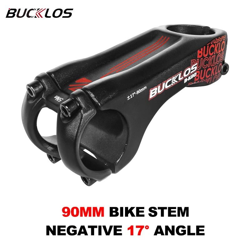 BUCKLOS -17 Degree Bike Stem Aluminum Alloy MTB DH Bicycle Handlebar Table Negative Mountain Bike AM XC Handles Stem Power Part