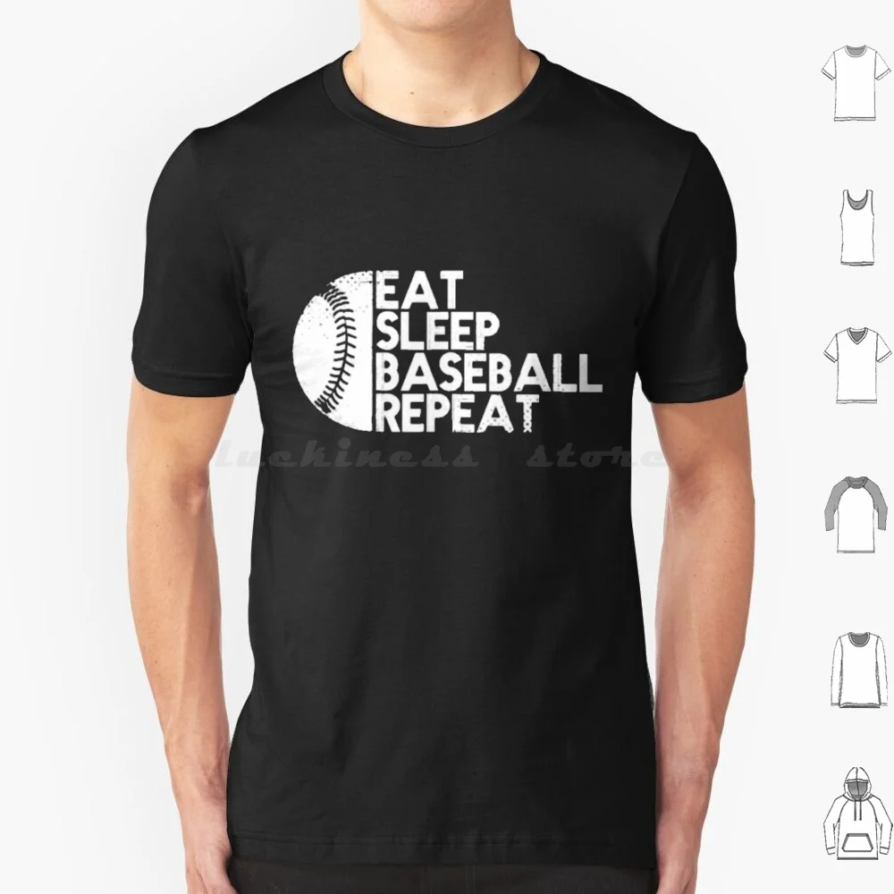 Eat Sleep Baseball Repeat T Shirt Big Size 100% Cotton Eat Sleep Baseball Repeat Eat Sleep Baseball Repeat Sports Baseball Fan