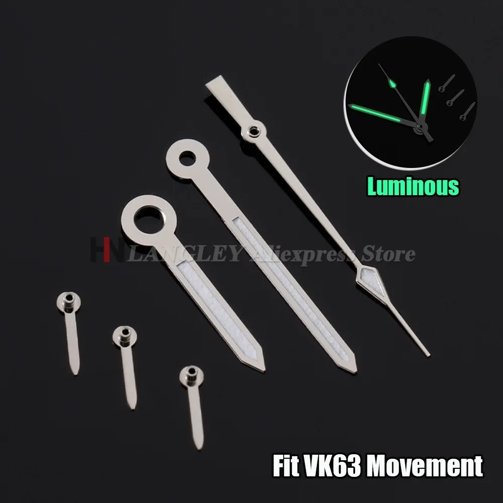 VK63 Hands For VK63 Movement Speed Master Modified Chronograph Watches Replacement VK63A 6 Hands Watch pointer Accessories
