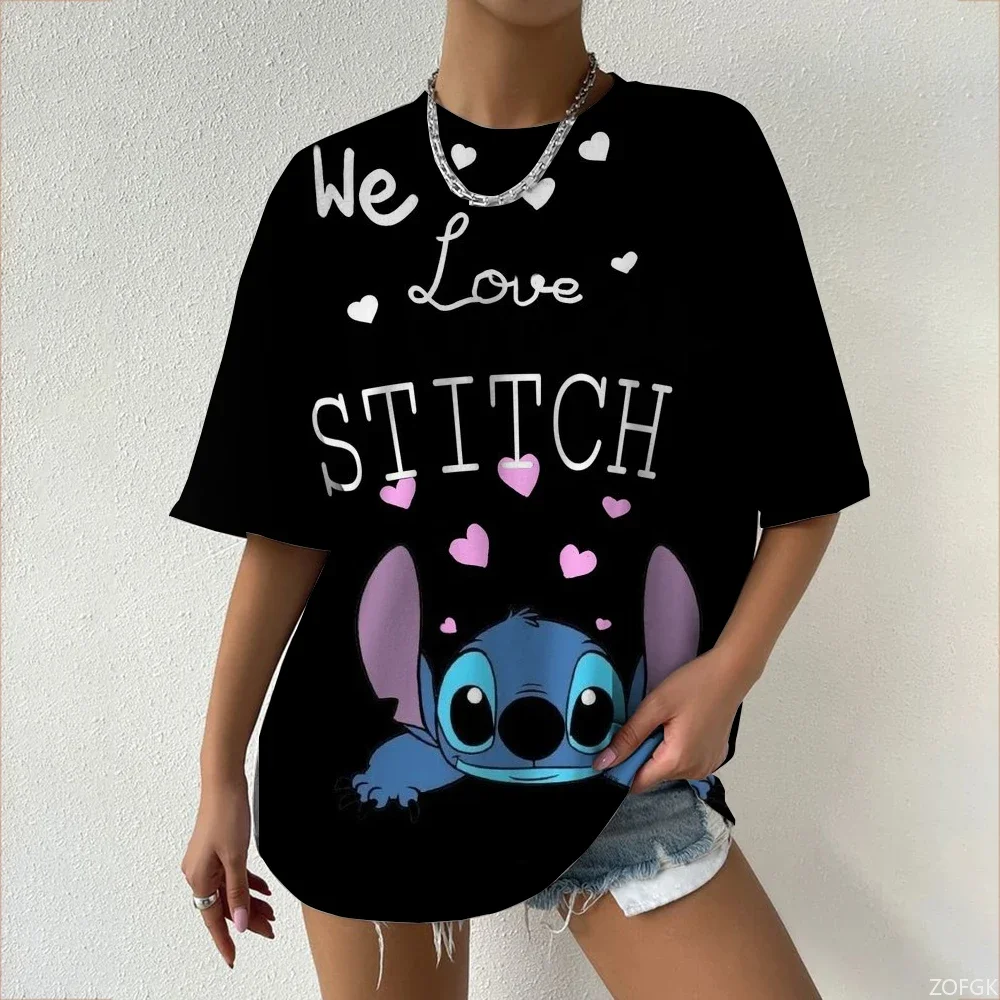 تي شيرت نسائي صيفي برقبة دائرية 2025 بأكمام قصيرة تي شيرت ثلاثي الأبعاد مطبوع كاجوال ولطيف ميني موضة الشارع