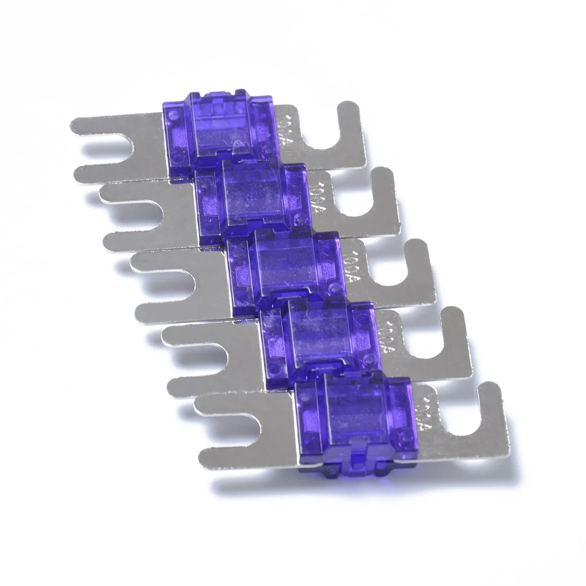 

5pcs Mini Anl 100A Car Audio Power Wire Fuse 4.1X1.2X0.9Cm Dark Blue For Boat Truck Lift Systems Circuit Protector