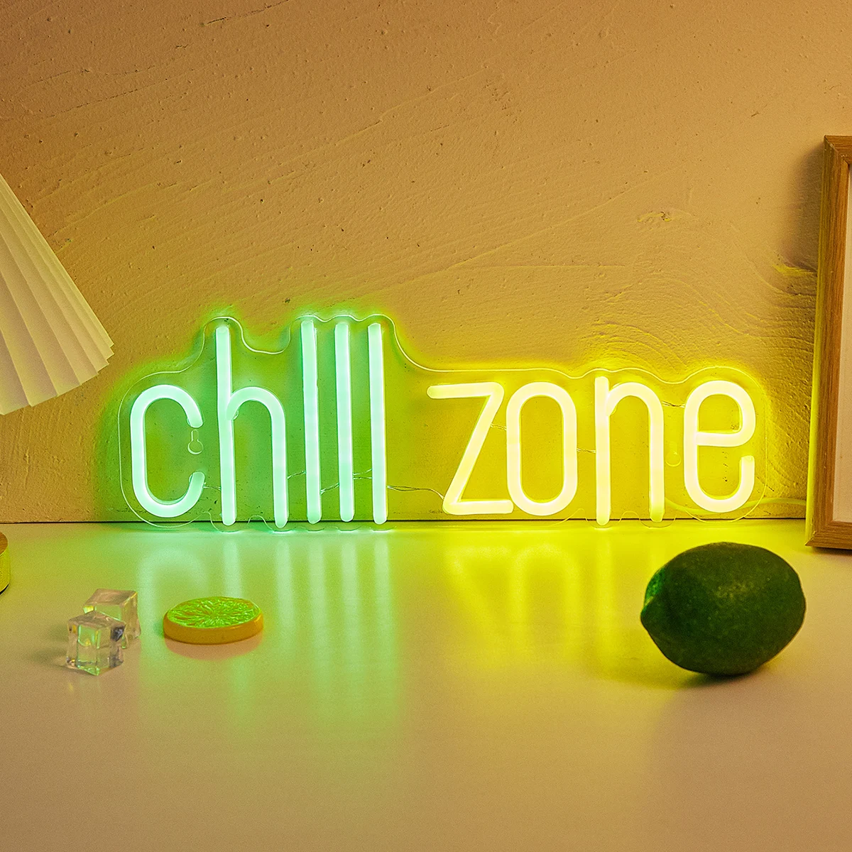 Chi-buy LED Neon Chill Zone USB Powered Neon Signs Night Light 3D Wall Art & Game Room Bedroom Living Room Decor Lamp Signs