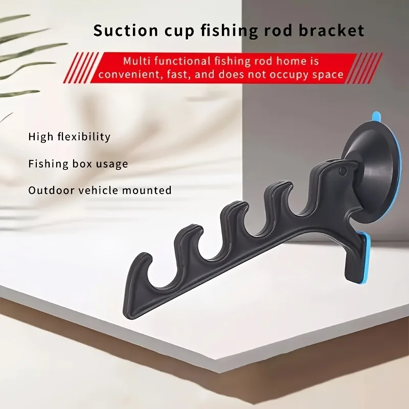 Fishing Rod Storage Bracket Car Mounted Suction Cup Fish Rod Placement Rack Fishing Accessories Fishing Rod Storage Device