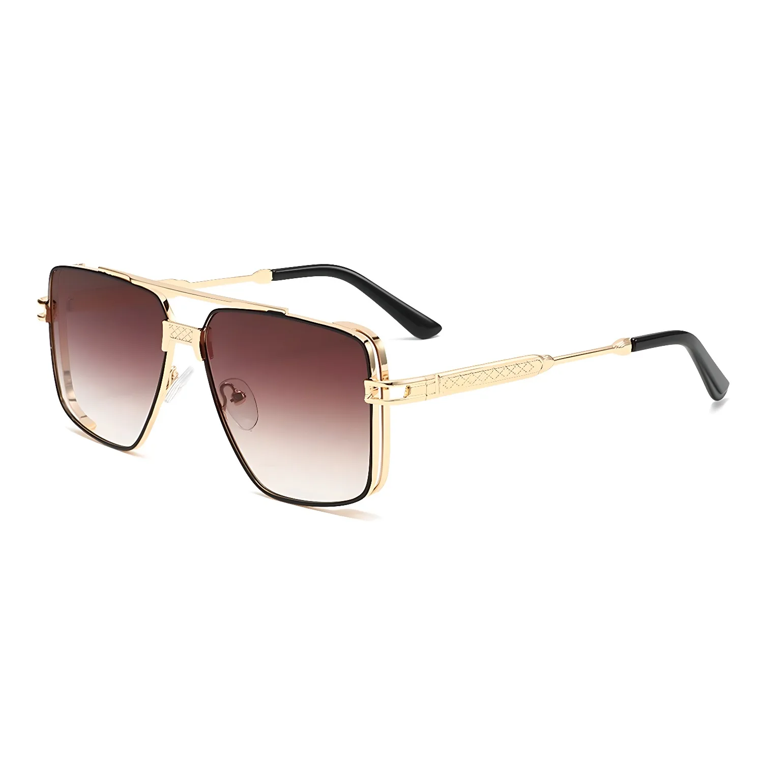 

1921 Oversized Square Sunglasses Men Women Trendy Double Bridge Metal Frame UV400 Protection Luxury Vintage Fashion Sun Glasses