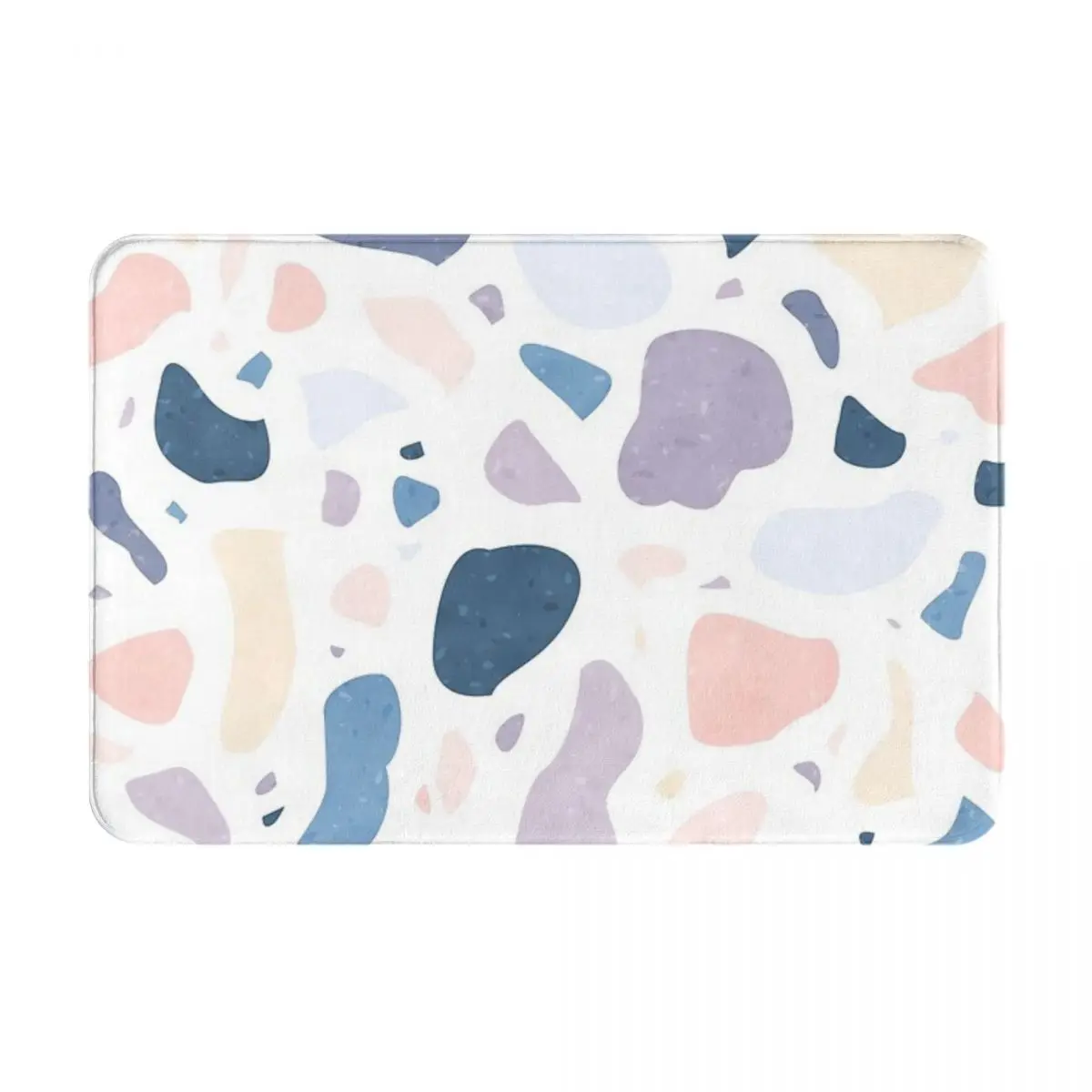 Non-Slip Watercolor Pastel Terrazzo Living Room Mat Entrance Doormat Floor Decoration Rug Flannel Pattern Decor Mat