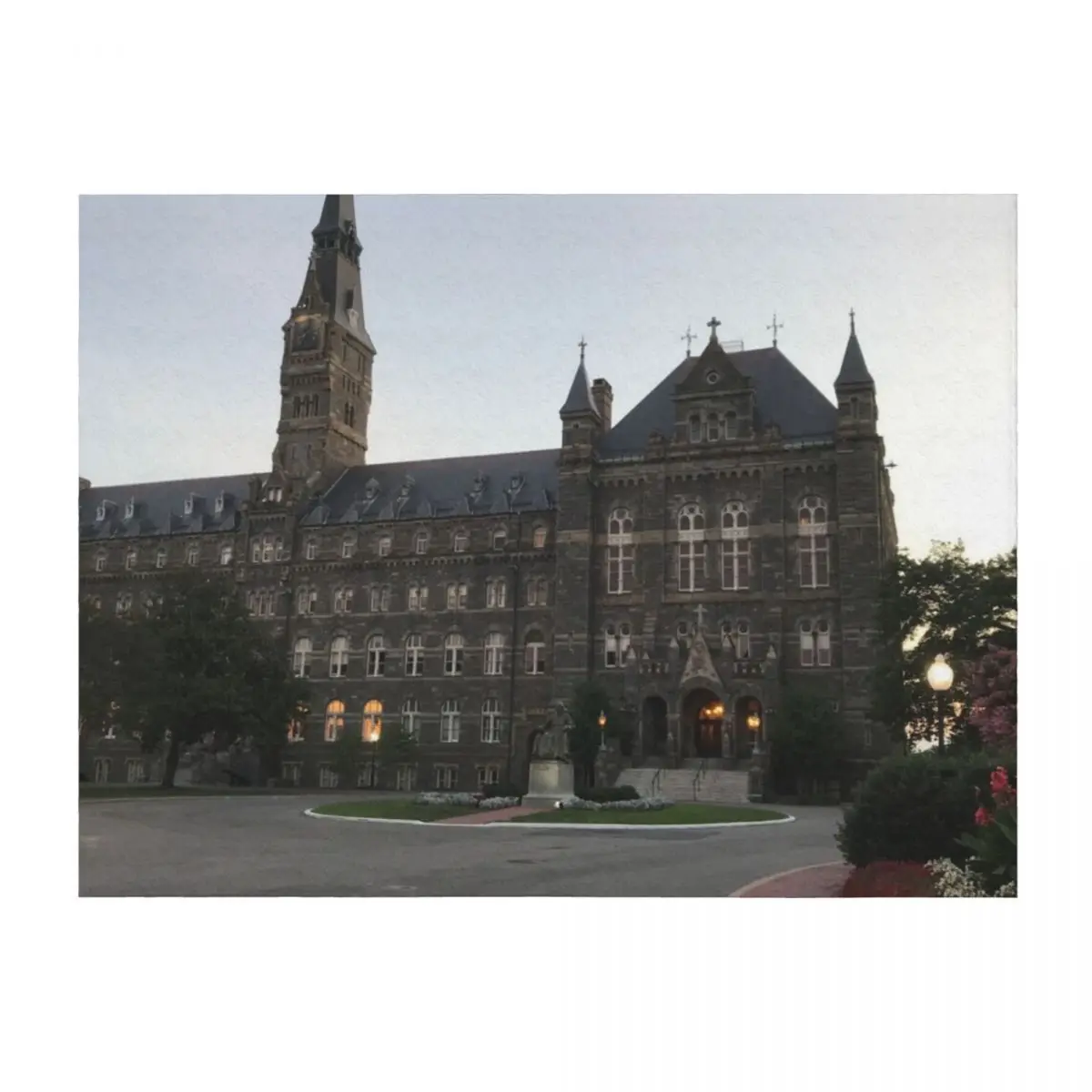 

Georgetown University Photograph Throw Blanket Custom for winter Polar Hairy Blankets