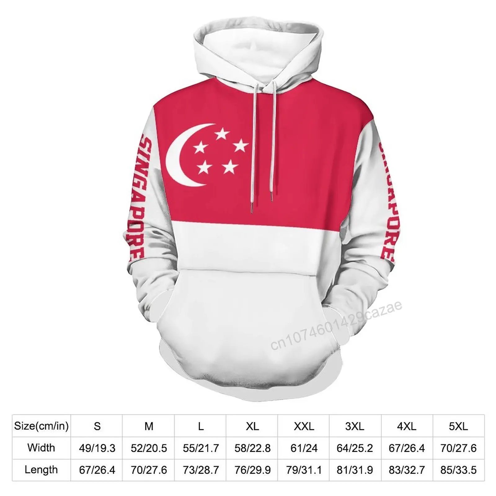 سنغافورة علم الدولة ثلاثية الأبعاد هوديي البوليستر كول الرجال النساء Harajuku البلوز للجنسين بلوزة كاجوال هوديس #1