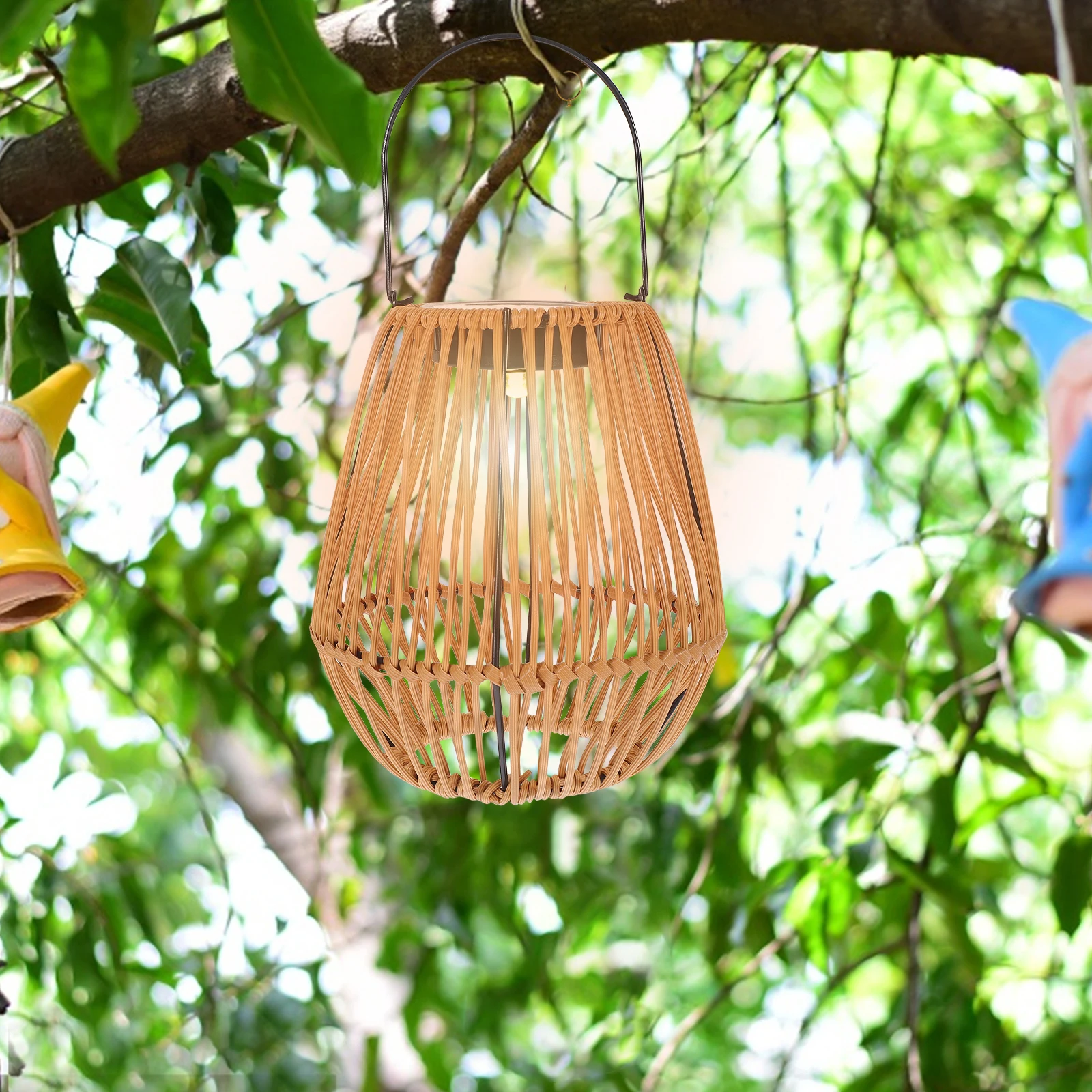 

Solar Rattan Outdoor Hanging Decorative Lights Garden Yard Lanterns Case LED Solar Powered