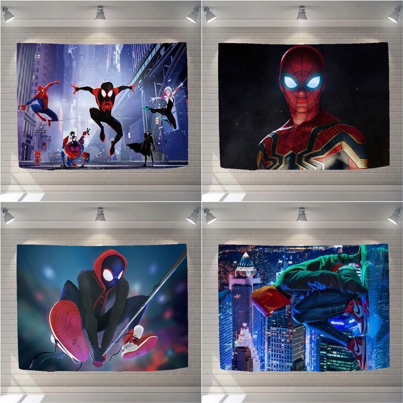 

Фоновая ткань Marvel «Человек-паук», студенческое общежитие, украшение для спальни, подвесная ткань-трансформер, подвесная ткань
