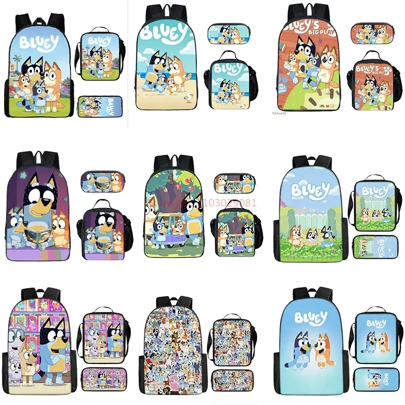 

New Bluey Animation Peripheral Children'S Outdoor Storage Bag Printed Backpack Primary School Student School Bag Pencil Bag Gift