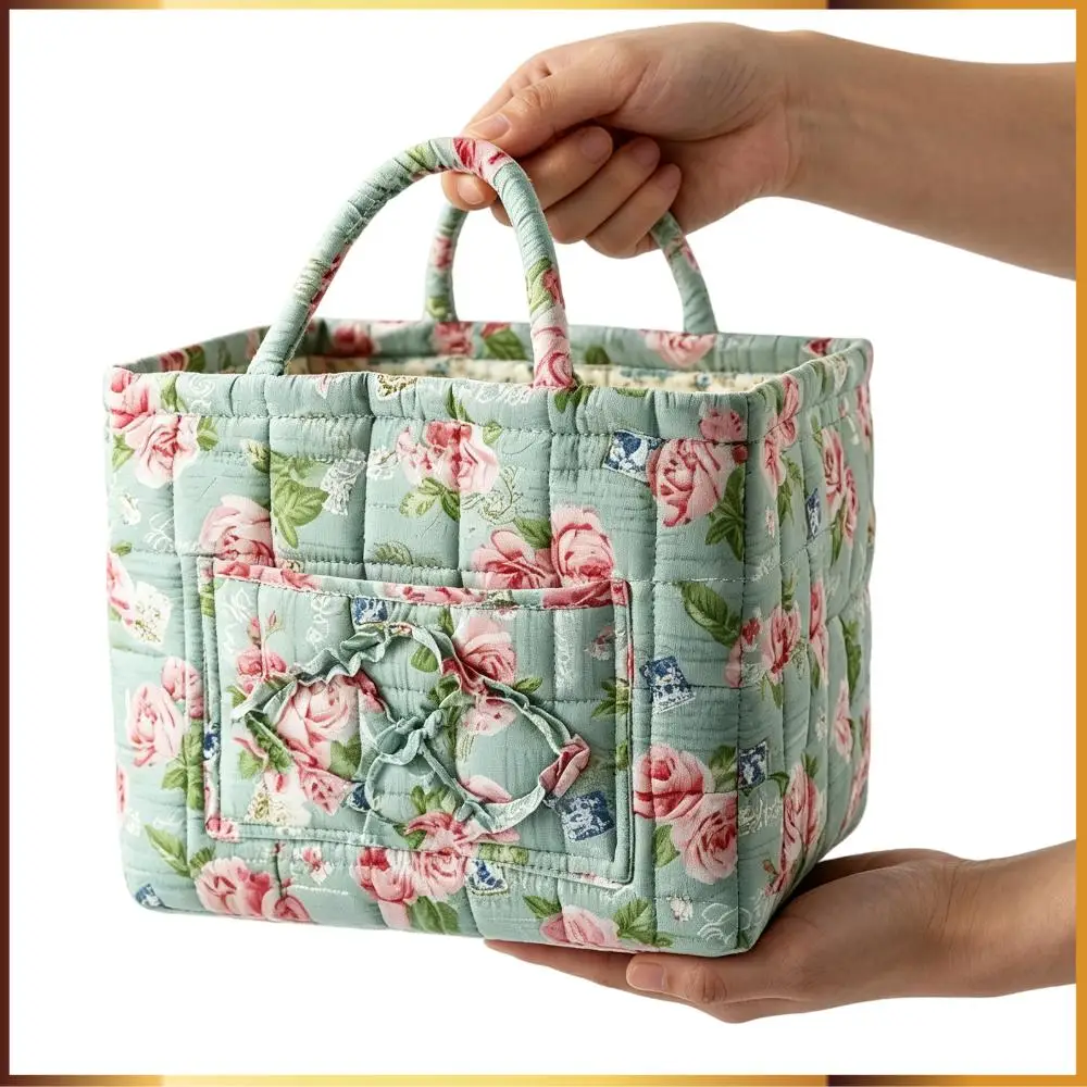 

Women Floral Prints Tote Bags Foldable Floral Pattern Tote Bag Cute Printed Quilting Totes Travel Work Shopping Handbags