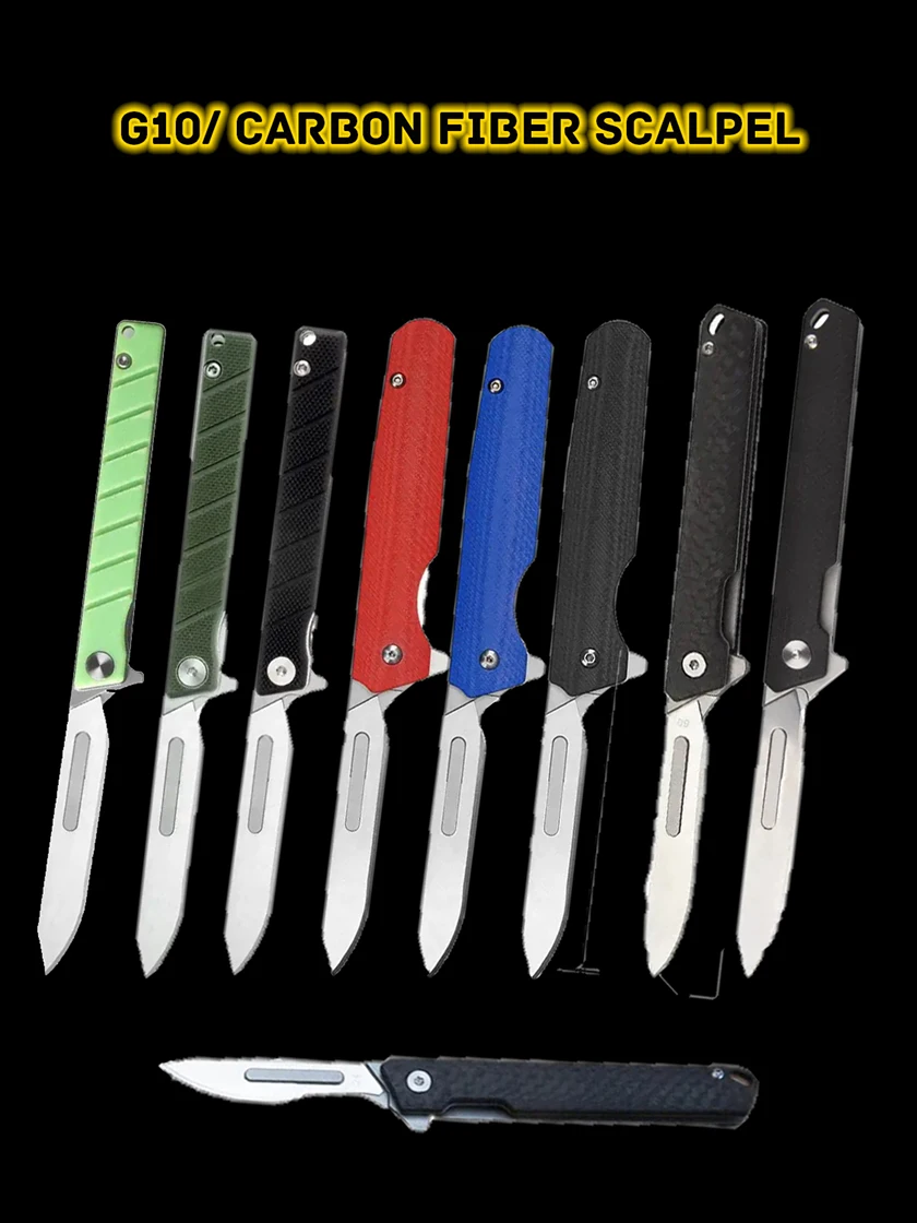 Utility Knife G10 Carbon Fiber Folding Knife Tactical Pocket Knives Outdoor Self Defense Camping EDC Tool Fast Open Gift Blde