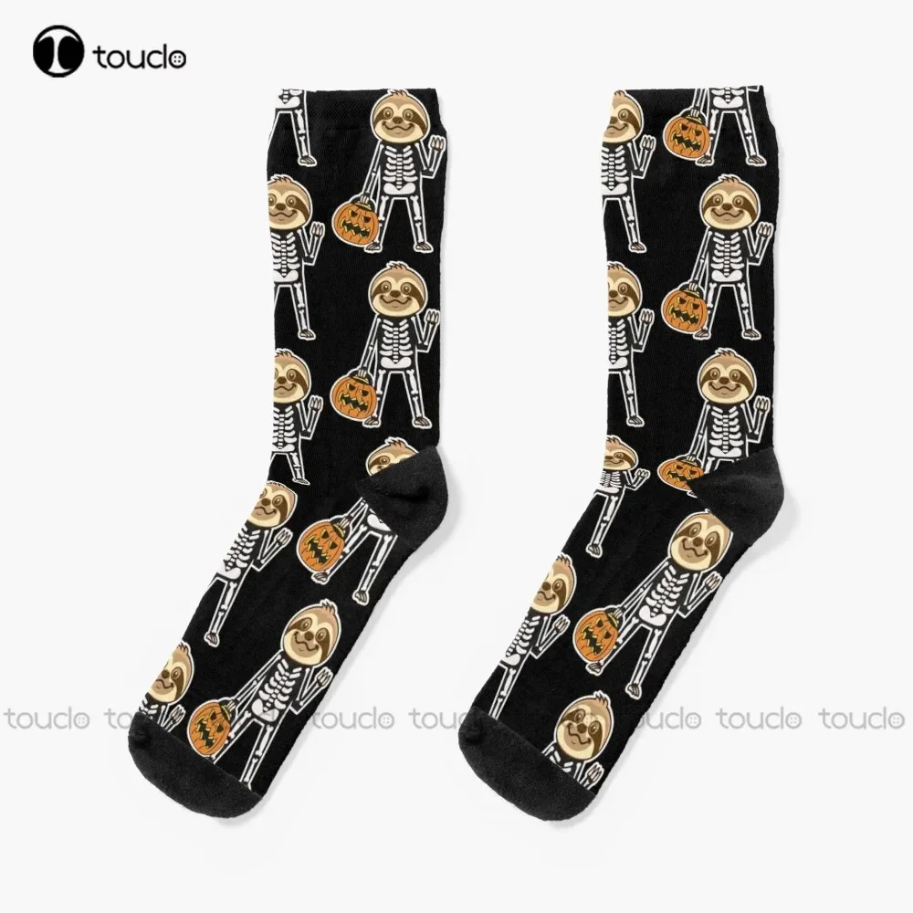 Sloth Skeleton Socks Halloween Youth Baseball Socks High Quality Cute Elegant Lovely Kawaii Cartoon Sweet Cotton Sock Colorful