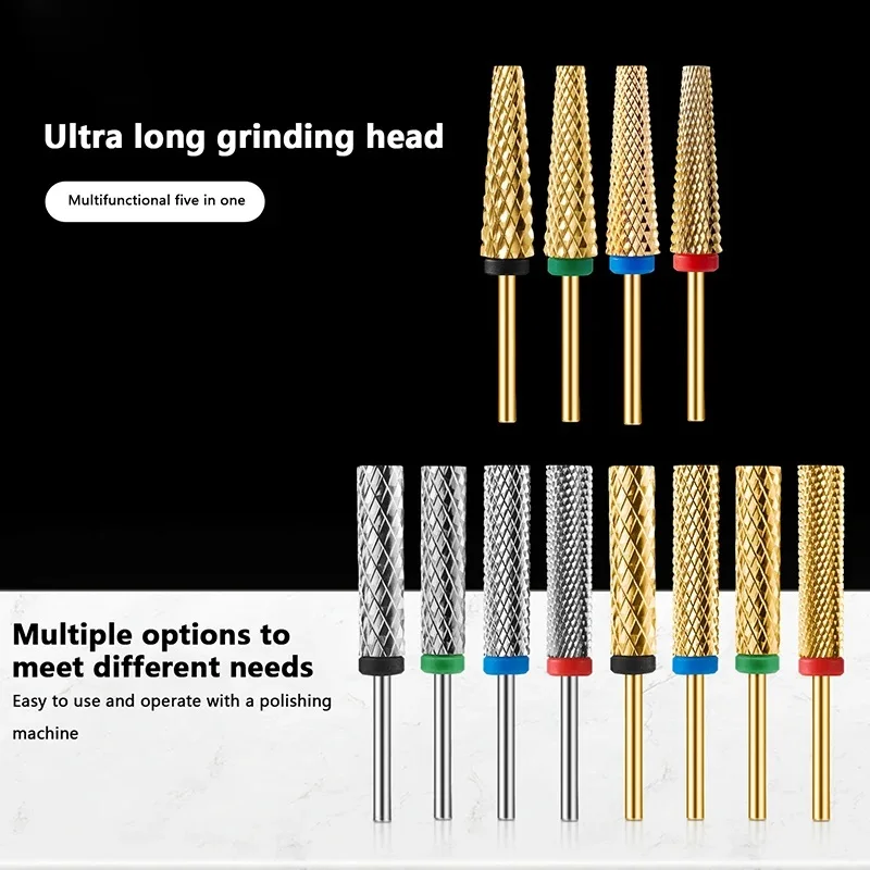 24mm extra lange Wolfram stahl Nagel bohrer goldene elektrische Bohrer Zubehör Maniküre Bit Werkzeug Fräser