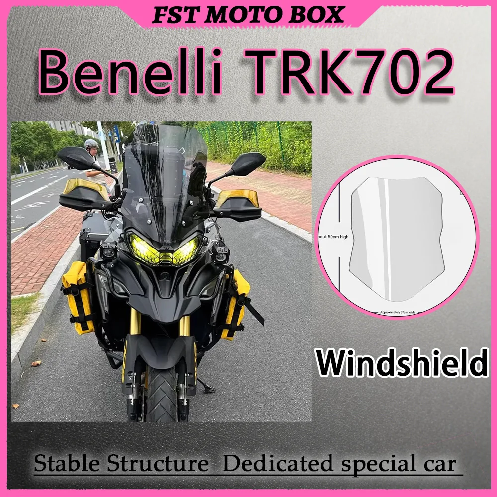 FOR Benelli TRK702 OffRoad Cross-Country Modified Windshield Bracket Reinforced Multi-Point Silicone Support for Enhanced Riding