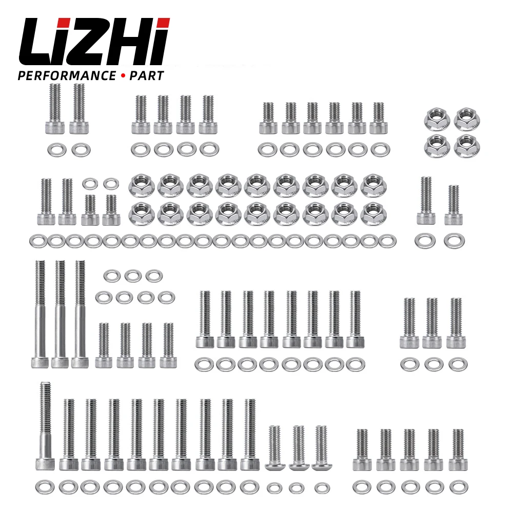 151Pcs Polished Engine Bolt Screw Set For Yamaha YFZ 350 Banshee ATV Cylinder Head Water Joint Bolts Exhaust Bolts