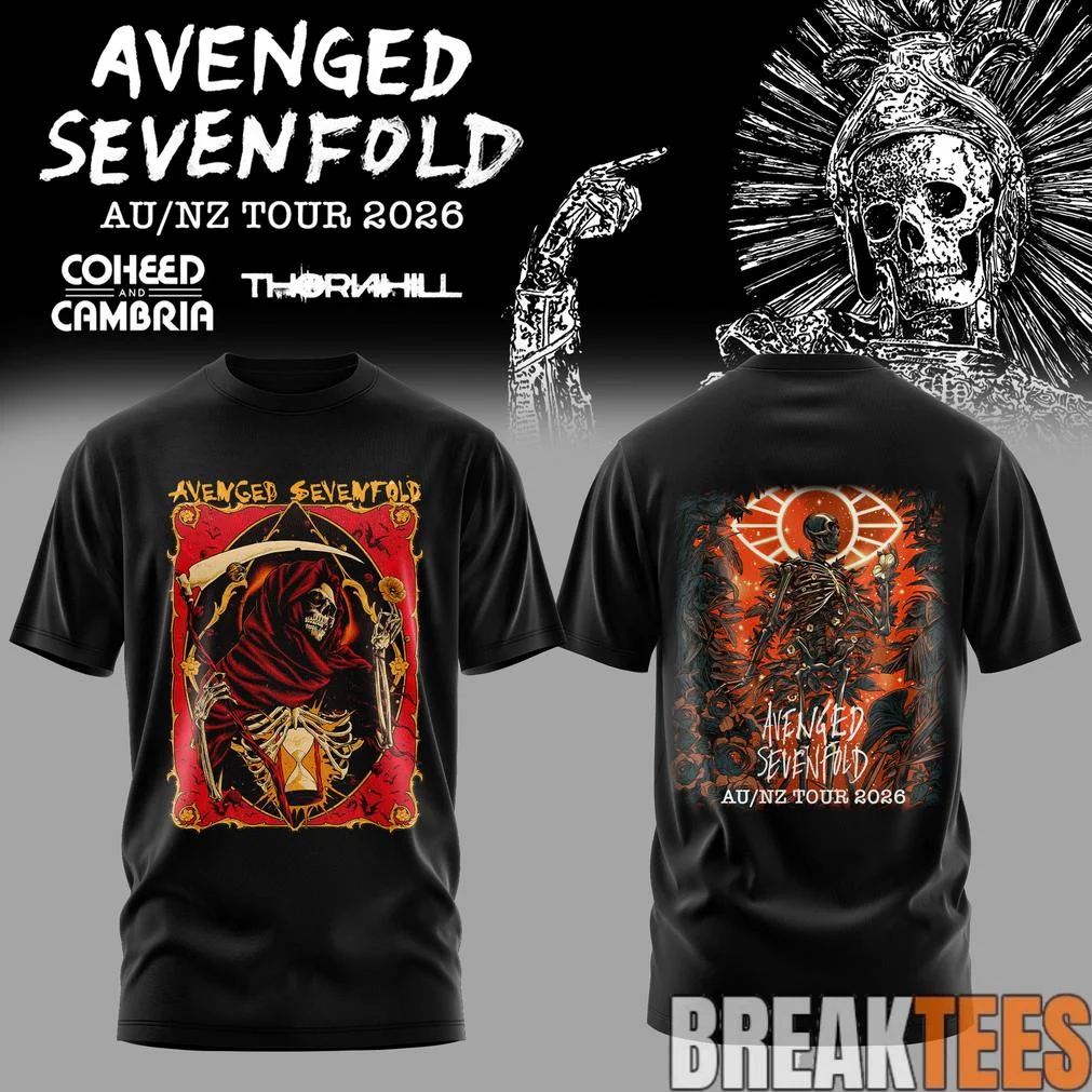 Avenged Sevenfold Good Charlotte Tour 2026 T Shirt Double Sided Print Rock Band Skull Graphic Tee Men Women Cotton Short Sleeve