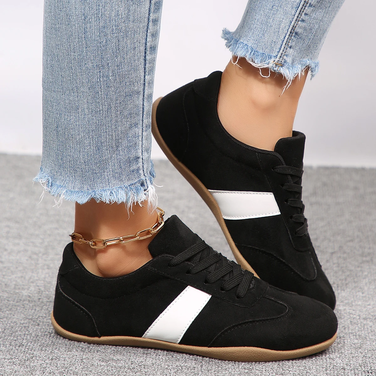 Women's Spring New Classic Solid Color Flat Shoes 2026 Everyday Office Shopping Slip-on Comfortable Vulcanized Shoes Sizes 36-43