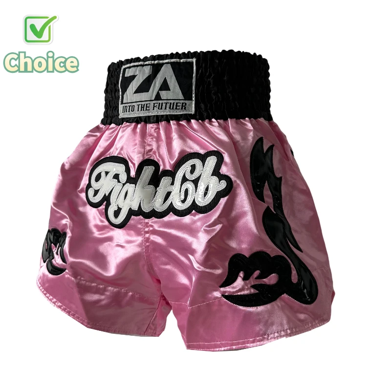 الملاكمة التايلاندية السراويل التقليدية التايلاندية سراويل الملاكمة الرجال النساء الاطفال الأرجواني الأسود الساتان المطرزة BJJ MMA رياضة القتال كيك بوكسينغ السراويل