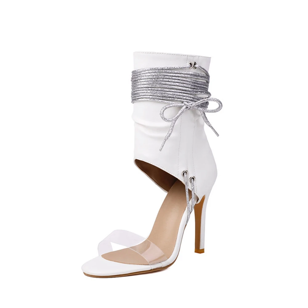 Women Sandals Summer New Style with Thin Heel Open Toe Strap High Top Dress Sexy Set Office Work Clothes Fashion Big Size 48 K54