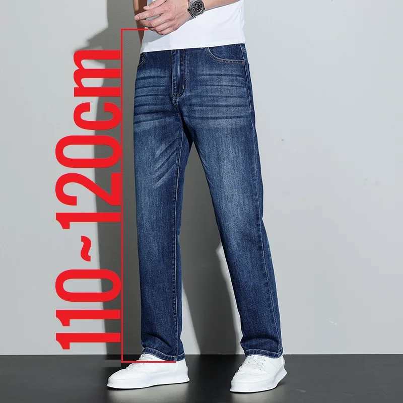 190cm 200cm Men's Tall Jean Straight Regular Fit Denim Pant Male Teeneeger Stretch Extra Long Length 110 115 Cm 120cm Lengthened