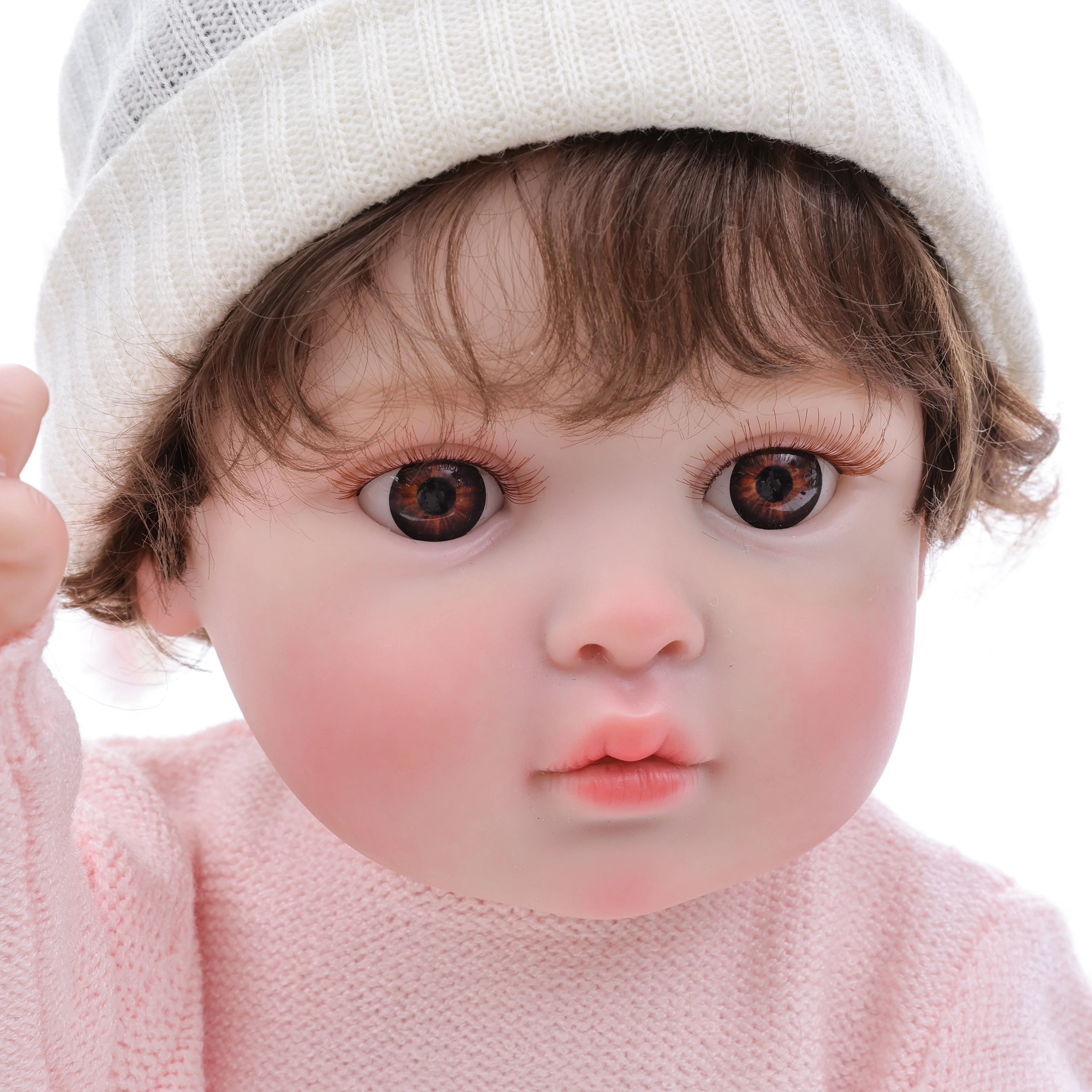 Cloveray 20-inch Reborn Doll with Rabbit Ears Full Vinyl Material Realistic Toy High-Quality Sitting And Lying Position Gift