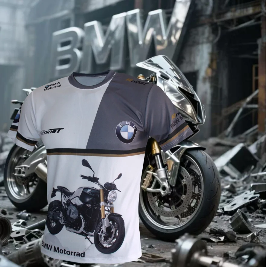 

2025 Summer BMW R Nine Motorcycle Men's Quick Dry T-Shirt Cycling Suit Racing Suit Short Sleeve Casual Breathable Fashion Y2K