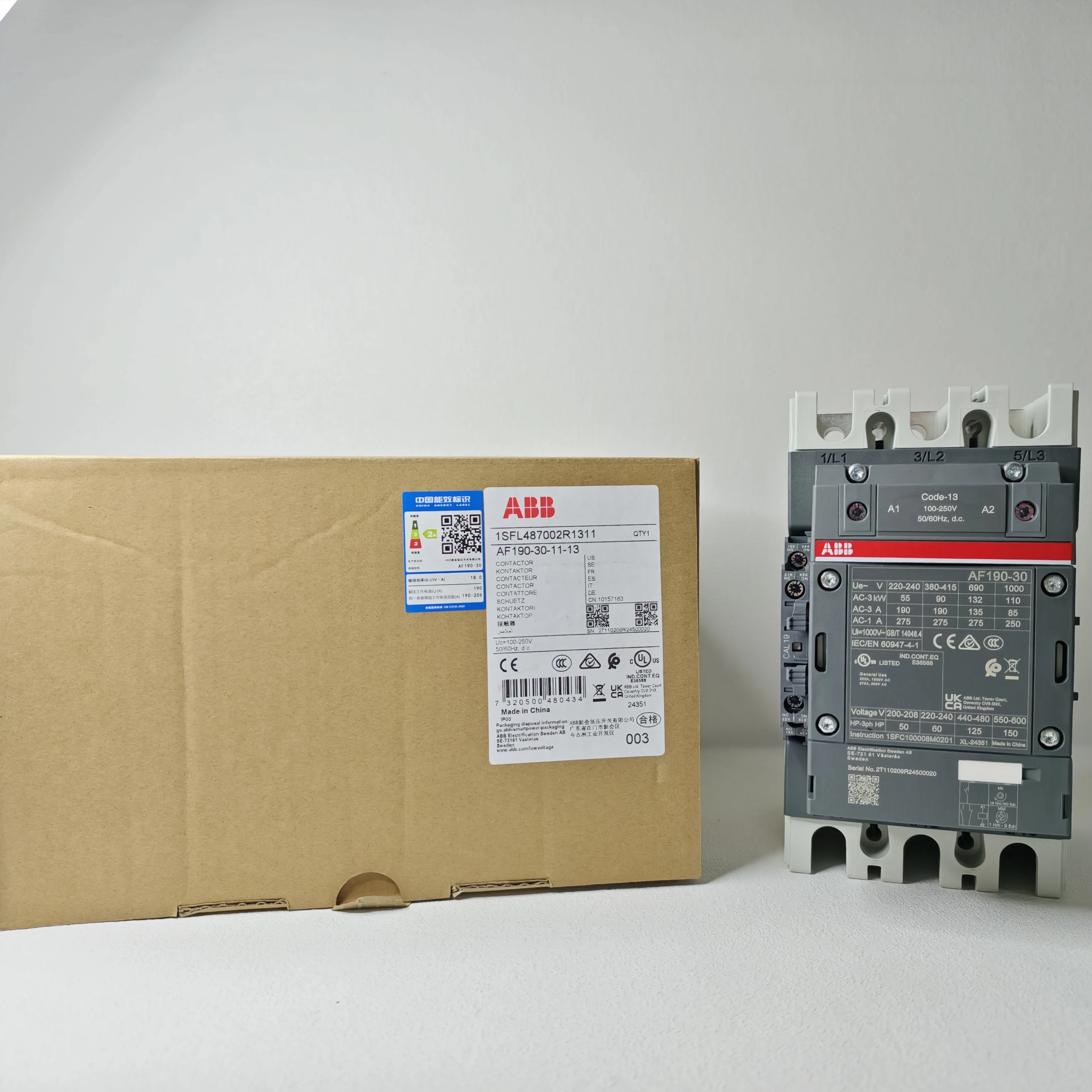 AF-Schütze AF190-30-11-13 1SFL 487002 R1311 100-250 V, 50/60 Hz