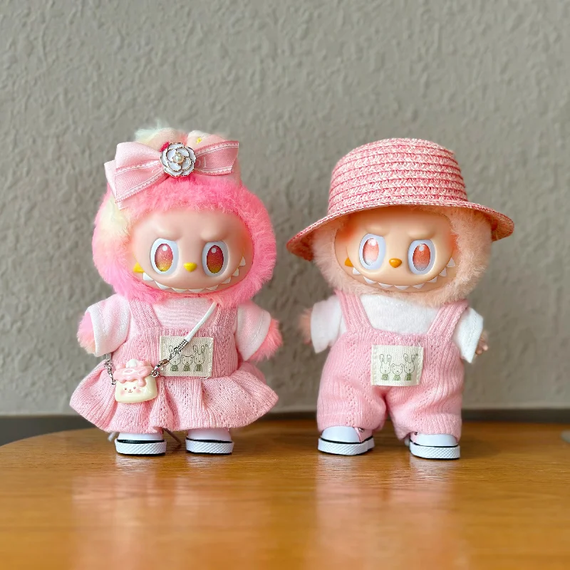 

For Clothing 17cm Labubu Clothes Heartbeat Macaron Vinyl Labubu Doll Clothes For Changing Or Changing Other Cotton Dolls Clothes