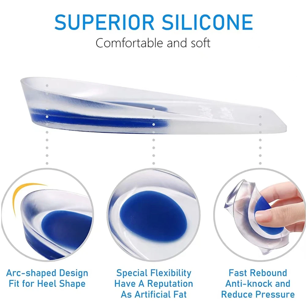 2/6Pcs Heel Cups for Achilles Tendonitis & Plantar Fasciitis Gel Shoe Inserts for Heel Pain Relief Heel Protectors Insoles