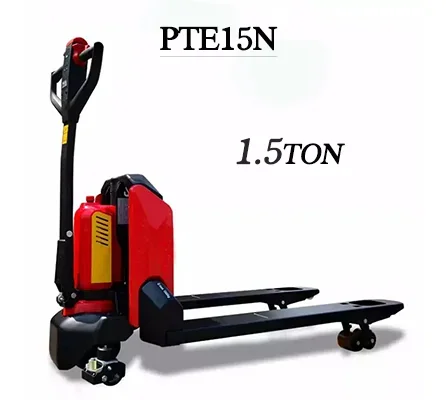 1500kg Electric pallet truck PTE15N automatic hydraulic truck forklift with 24V20/30/36Ah lithium battery