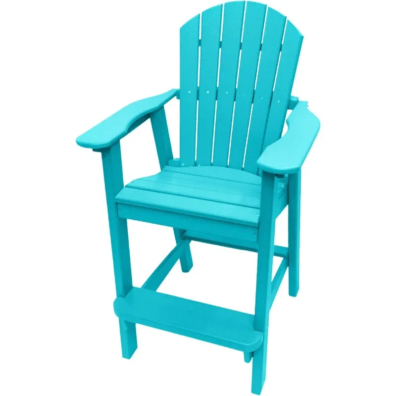 

Tall Adirondack Chair - HDPE Outdoor Furniture - Poly Adirondack Bar Stool - Heavy, Stress Free Furniture for Balcony
