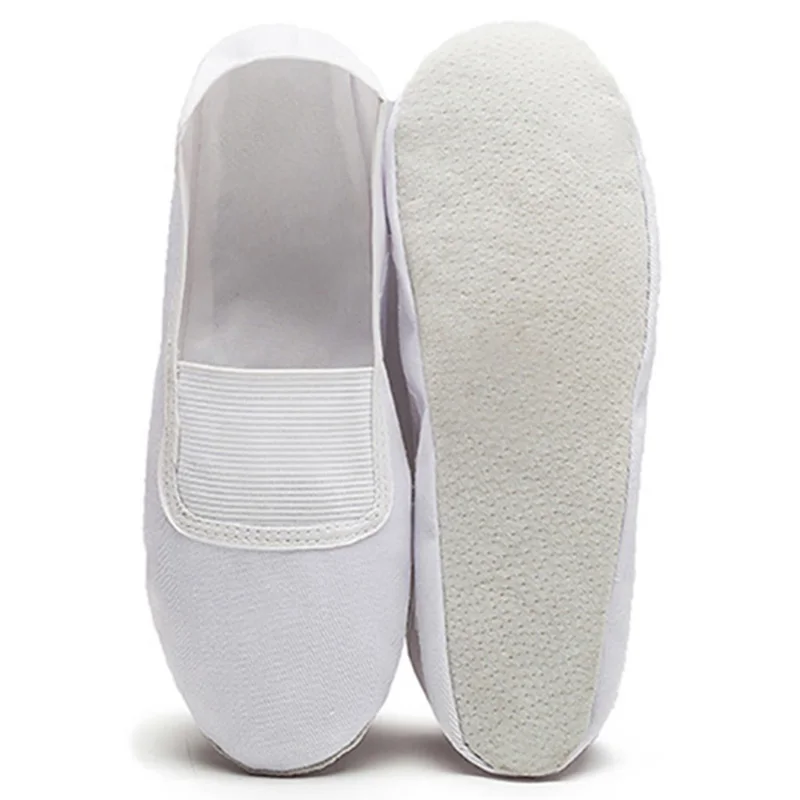 USHINE EU22-45 pantoufles en tissu à semelle entièrement en cuir enseignant salle de sport exercice intérieur Fitness Yoga Ballet chaussures de danse enfants femme homme