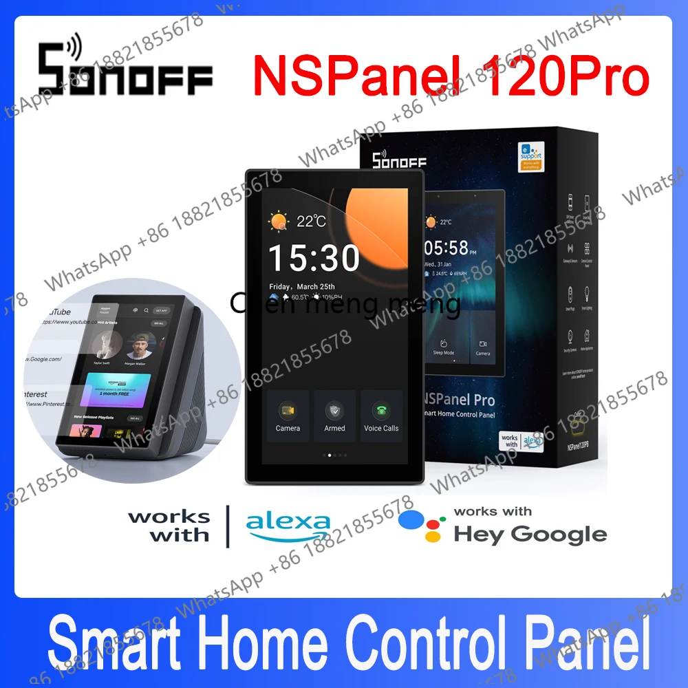 NSPanel Pro 120/86 Smart Home Control Panel Touch Screen Zigbee3.0 Gateway Voice Control Via Alexa Google Matter eWeLink