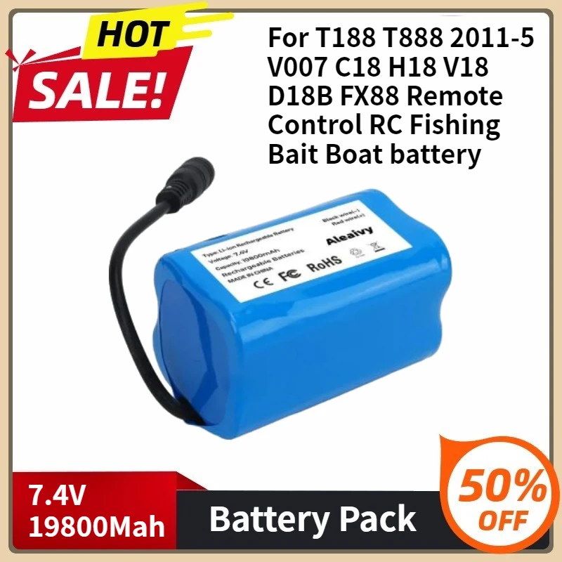 

Battery For T188 T888 2011-5 V007 C18 H18 V18 D18B FX88 Remote Control RC Fishing Bait Boat 7.4V 19800Mah 6800Mah Battery Parts