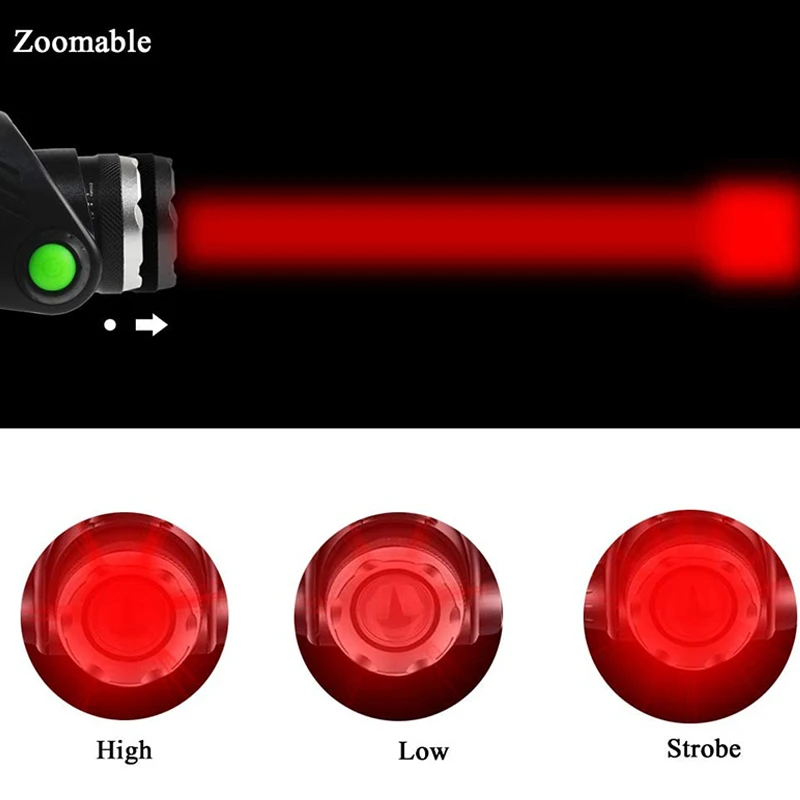 C2 Led Sensor Headlamp Mini Fishing Light 8000lm 18650 Zoom Head Light Waterproof Forehead Headlights Rechargeable Torch Hunting