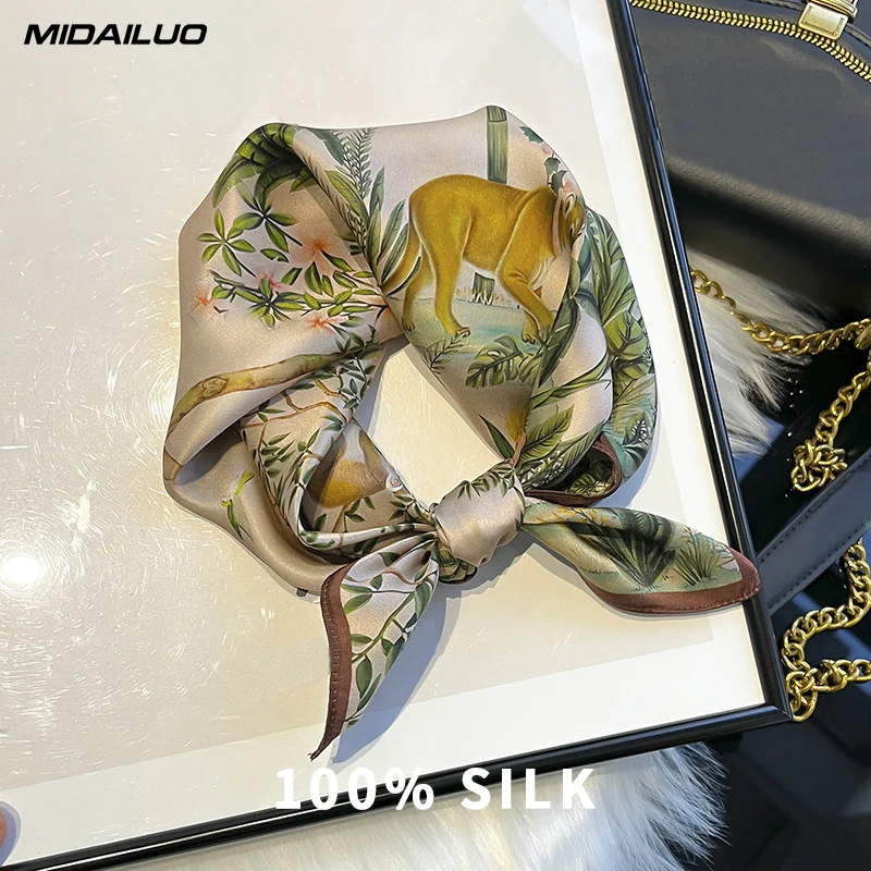 

100% Mulberry Silk Square Scarf 20.87x20.87 Inch Breathable Decorative Headscarf Elegant Accessory Non-Stretch for Outdoor Use