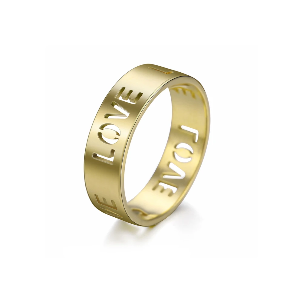 

Amaxer Hollow Love Statement Stainless Steel Ring for Women Lover Casual Finger Rings Jewelry Couple Valentine's Gift