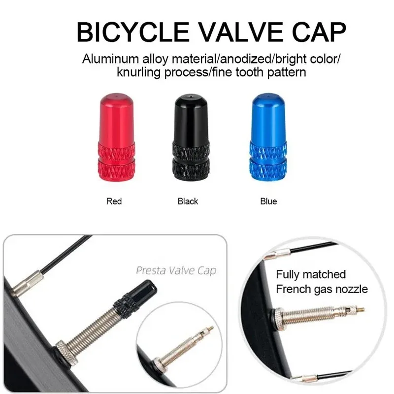 مجموعة أغطية صمامات إطارات الدراجة الجبلية، صواميل فوهة شريدر، غطاء داخلي مقاوم للغبار من سبائك الألومنيوم لدراجة الطريق والدراجات الجبلية #3