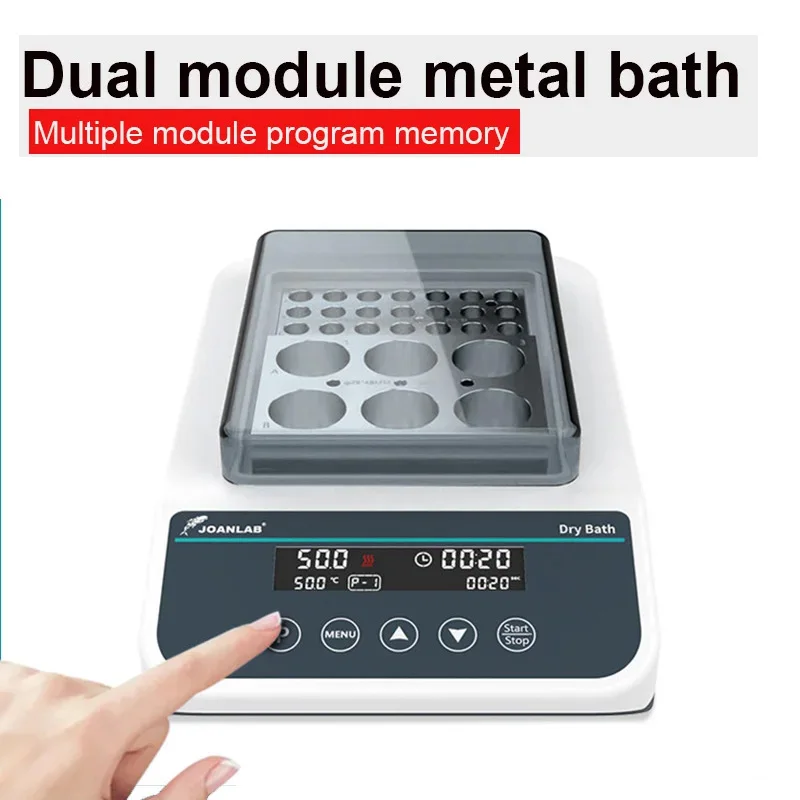 Digital Dry Bath Incubator Dual Heating Block, Lab Temp Controller, Programmable, Over-Temp Protection for Lab Use
