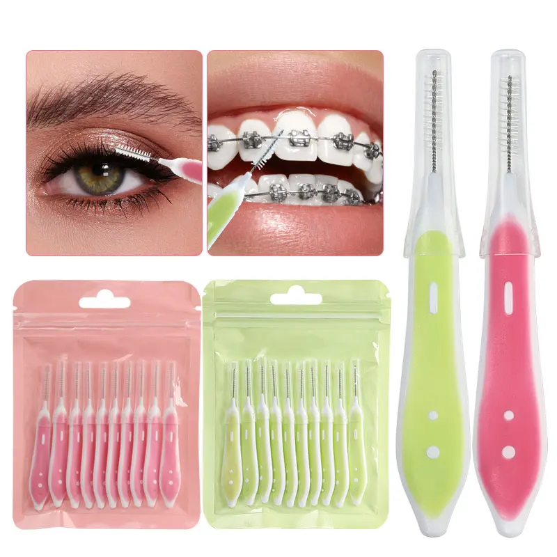 

10 шт. силиконовых межзубных щеток-зубочисток для чистки зубов и гигиены полости рта, инструмент для удаления налета