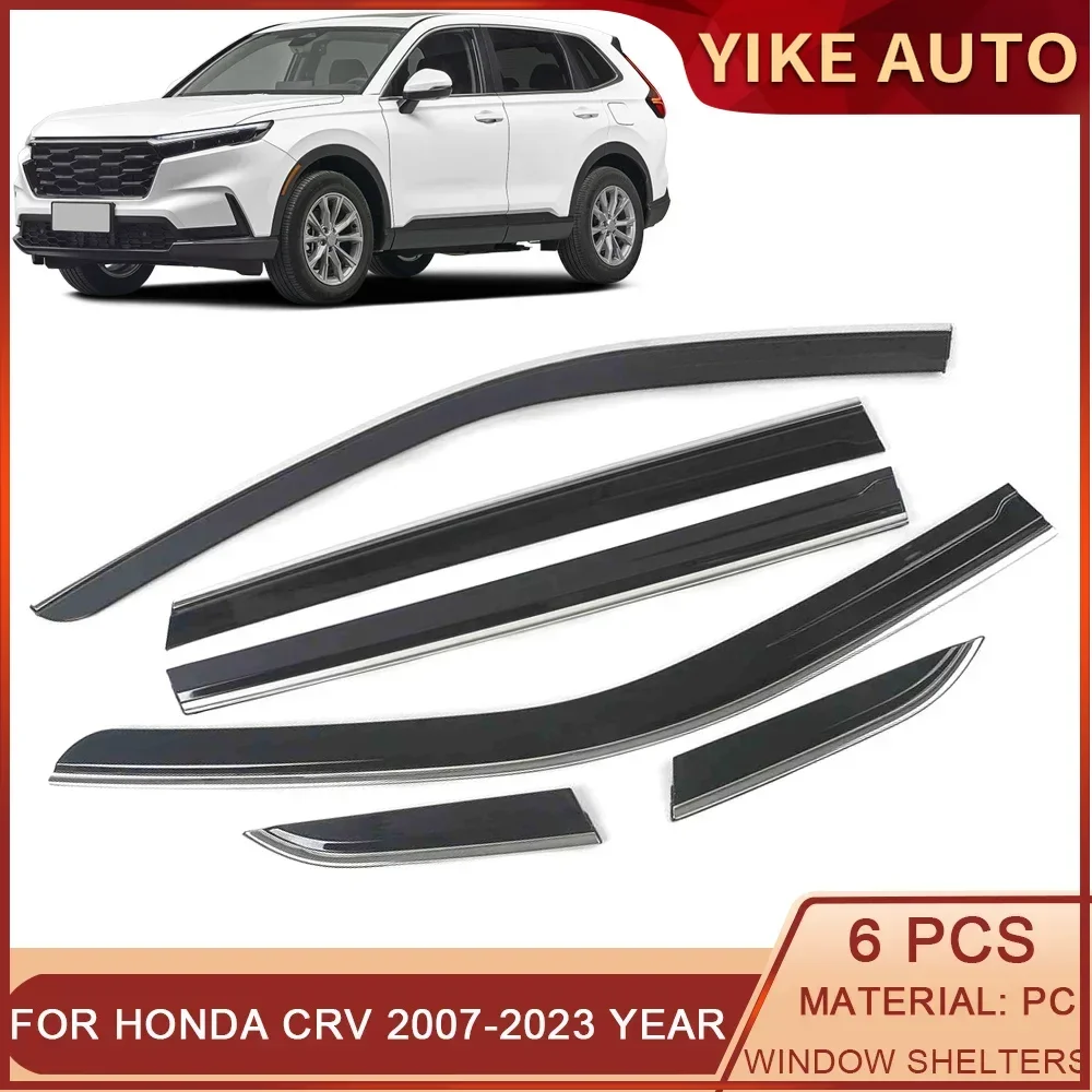 

For HONDA CRV 3rd 4 5 6th Generation 2007-2023 Car Window Sun Rain Shade Visors Shield Shelter Protector Cover Frame Sticker